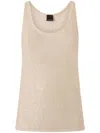 Pinko Beige Top With Textured Surface And Subtle Sheen In Beige