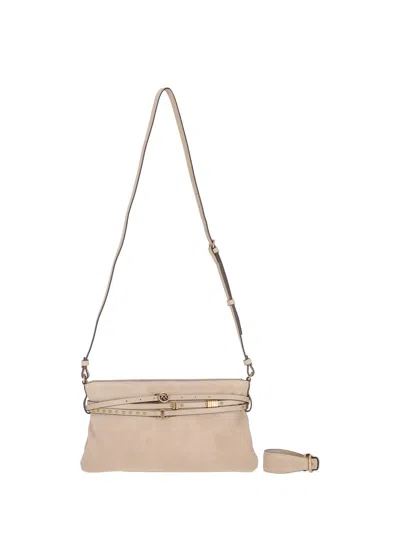Pinko Belt Bag Classic Suede In Neutral