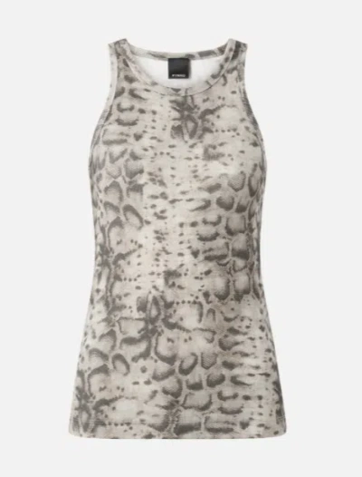 Pinko Belfiore Canotta Costina Stamp In Gray