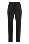 Pinko Bello Cigarette Pants In Milano Stitch In Black