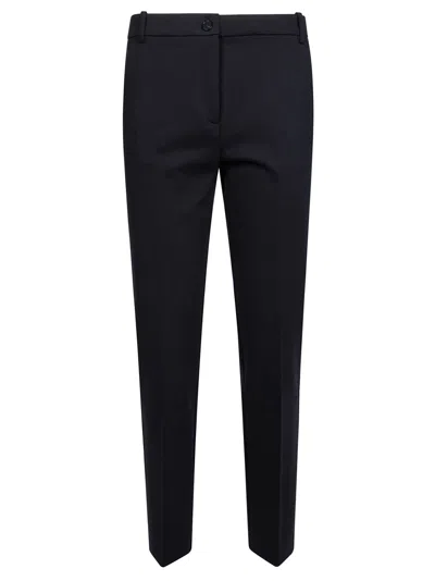 Pinko Black Bello Punto Stoffa Mid-rise Tailored Pants In Blue