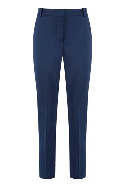 Pinko Bello Stretch Viscose Trousers In Navy