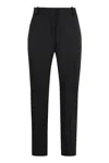 Pinko Bello Cigarette Pants In Milano Stitch In Black