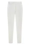Pinko Tailored White Trousers With Side Pockets