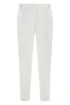Pinko Tailored White Trousers With Side Pockets
