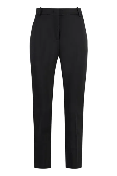 Pinko Bello Straight-leg Trousers With Two Back Welt Pockets In Black