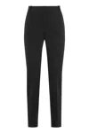 Pinko Bello Cigarette Pants In Milano Stitch In Black