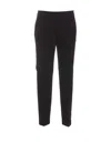 Pinko Bello Cigarette Pants In Milano Stitch In Black