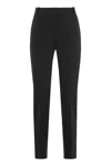 Pinko Bello Cigarette Pants In Milano Stitch In Black