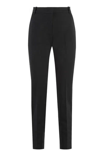 Pinko Bello Stretch Viscose Trousers In Black