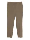 Pinko Tailored Green Trousers With Mid-rise Waist In Green