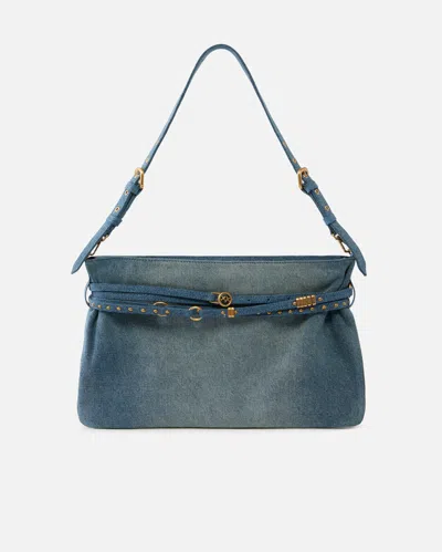 Pinko Belt Large Shoulder Bag In Blue