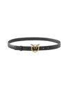 Pinko Leather Belt With Logo In Black