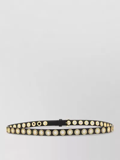 Pinko Belt Featuring Crystal Studs And Eyelets In Gold