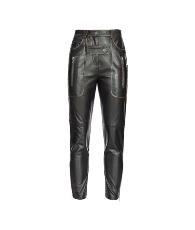 Pinko Belt-loop Casual Pants In Black