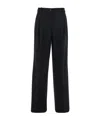 Pinko Black Tailored Trousers With Front Pleats In Cotton Woman In Black
