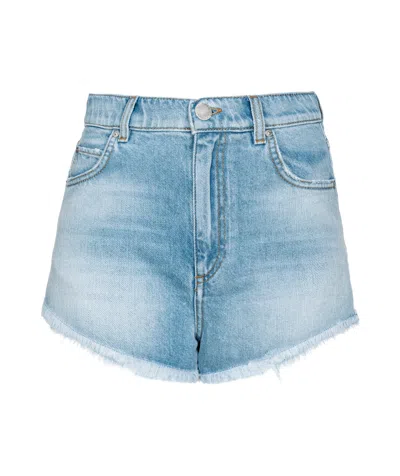 Pinko Woman Denim Shorts Blue Size 28 Cotton In Multicolor