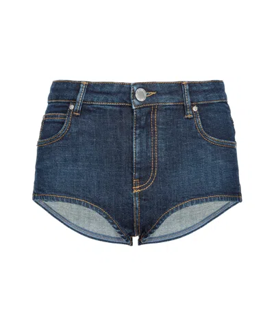 Pinko Belt-loop Denim Shorts In Blue
