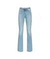 Pinko Flared Light Vintage Stretch Denim Jeans In Blue