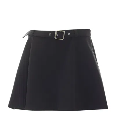 Pinko Belt Loop Midi Skirt In Black