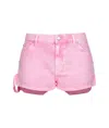 Pinko Workwear Shorts In Cotton Bull Fabric In Pink