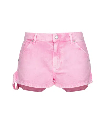 PINKO PINKO LOGO PATCH DENIM SHORTS