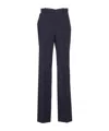 Pinko Straight Chalk-striped Trousers In Wool Blend In Blue