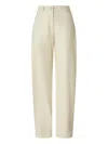 Pinko Soft Touch Leather-effect Balloon Trousers In Neutral