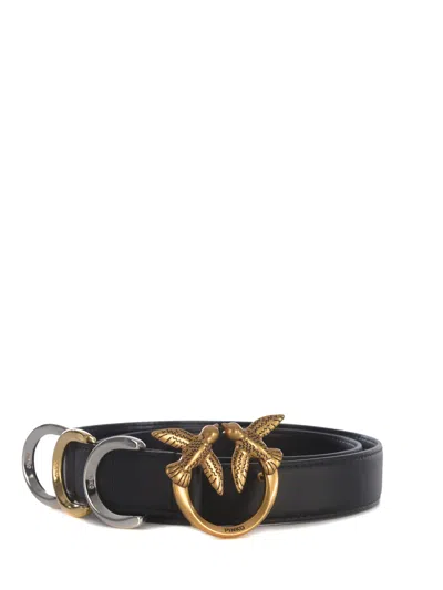 Pinko Belt  Cobain Made Of Leather In Nero