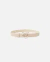 Pinko Belt With Colored Buckle 3cm In Beige-smoke Grey Colour Block
