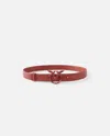 Pinko Belt With Colored Buckle 3cm In Ocre Rouge-color Block