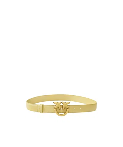 Pinko Belt With Leather-covered Buckle, 3 Cm In Yellow