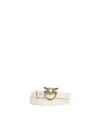 Pinko Fine Ceinture Love Birds En Cuir 2cm In White