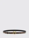 Pinko Python Print Leather Belt In Animal Print