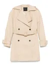 Pinko Light Beige 'tears' Double-breasted Trench Coat