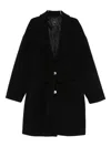 Pinko Belted Button-fastening Coat In Black