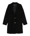 Pinko Belted Button-fastening Coat In Black