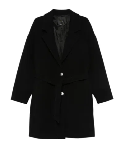 PINKO BELTED BUTTON-FASTENING COAT