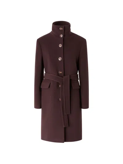Pinko Belted Button-down Coat In Purple