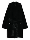 Pinko Belted Buttoned Coat In Black