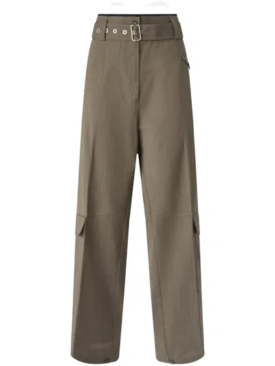 Pinko Belted Cargo Trousers In Brown
