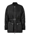 Pinko Long Technical Satin Bomber Jacket In Black