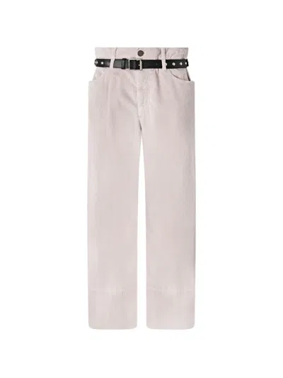 Pinko Belted Corduroy Trousers In Pattern