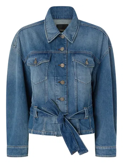Pinko Jeansjacke Mit Gürtel In Blue