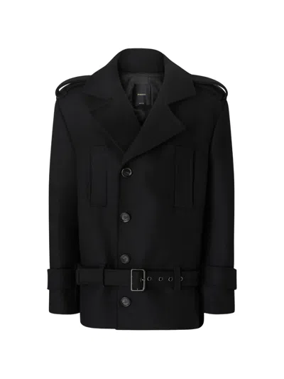 Pinko Belted Epaulette Coat In Multi