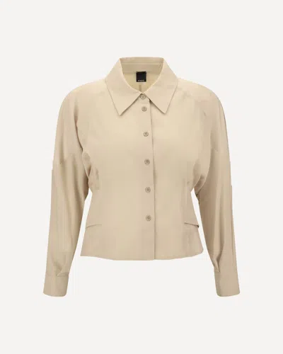 Pinko Belted Habotai Shirt In Neutral