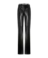 Pinko Rocio Trousers With Shiny Finish And Belt Loops In Black