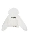 Pinko Belted Logo-print Hoodie In White