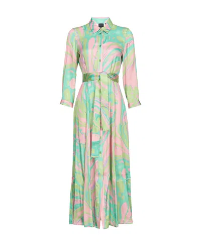 Pinko Belted Midi Shirt Dress In Multi