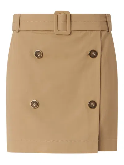 Pinko Belted Mini Skirt In Brown